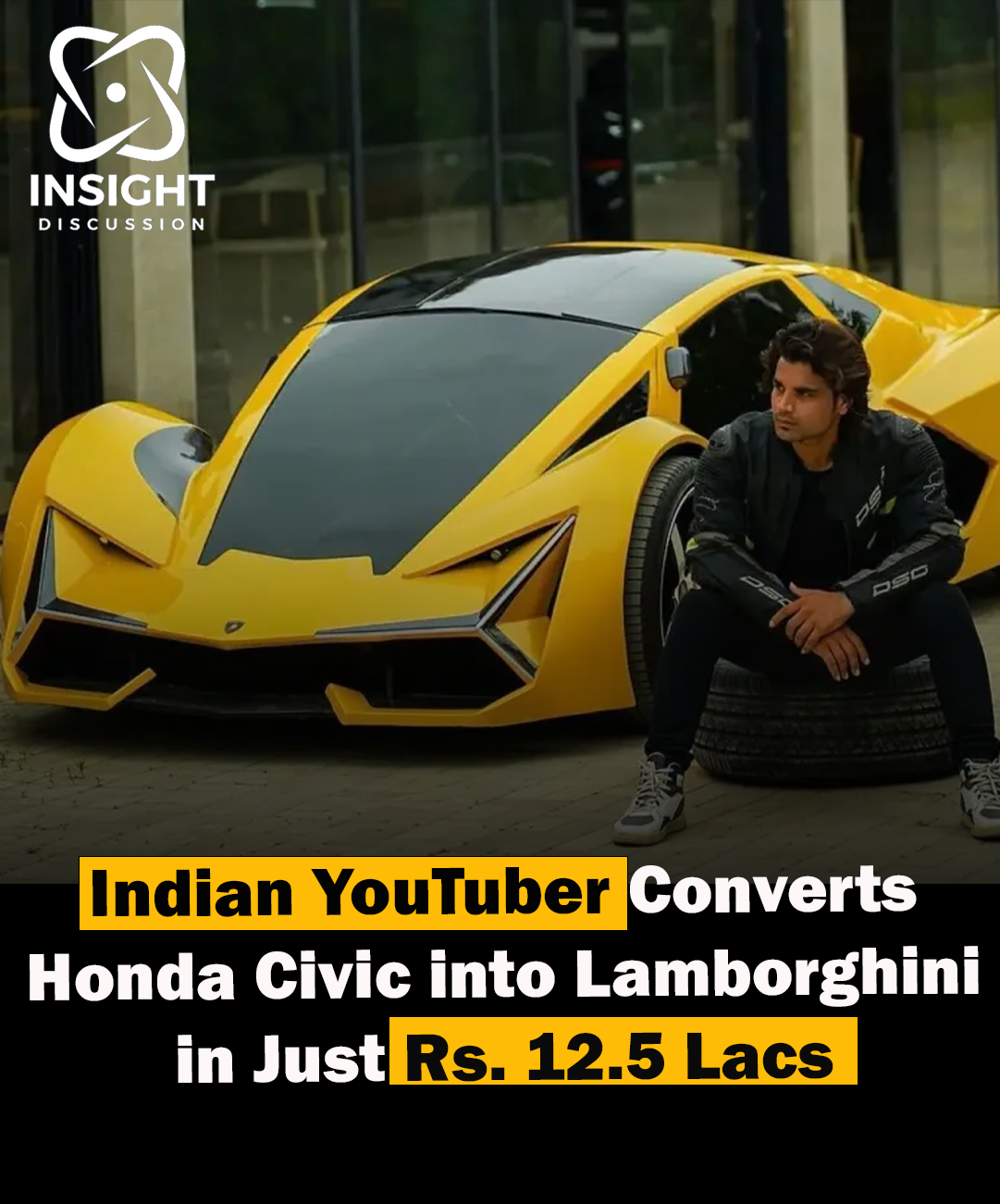 Indian YouTuber Transforms Honda Civic into Lamborghini Terzo Millennio Replica