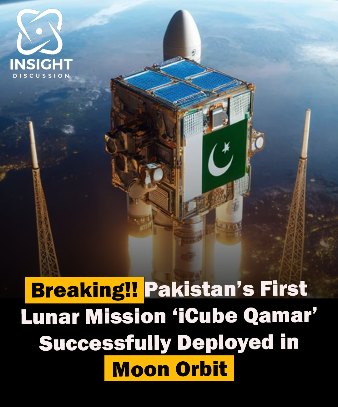 iCube Qamar Pakistan's Lunar Orbiter Deployment Marks Space Exploration Milestone