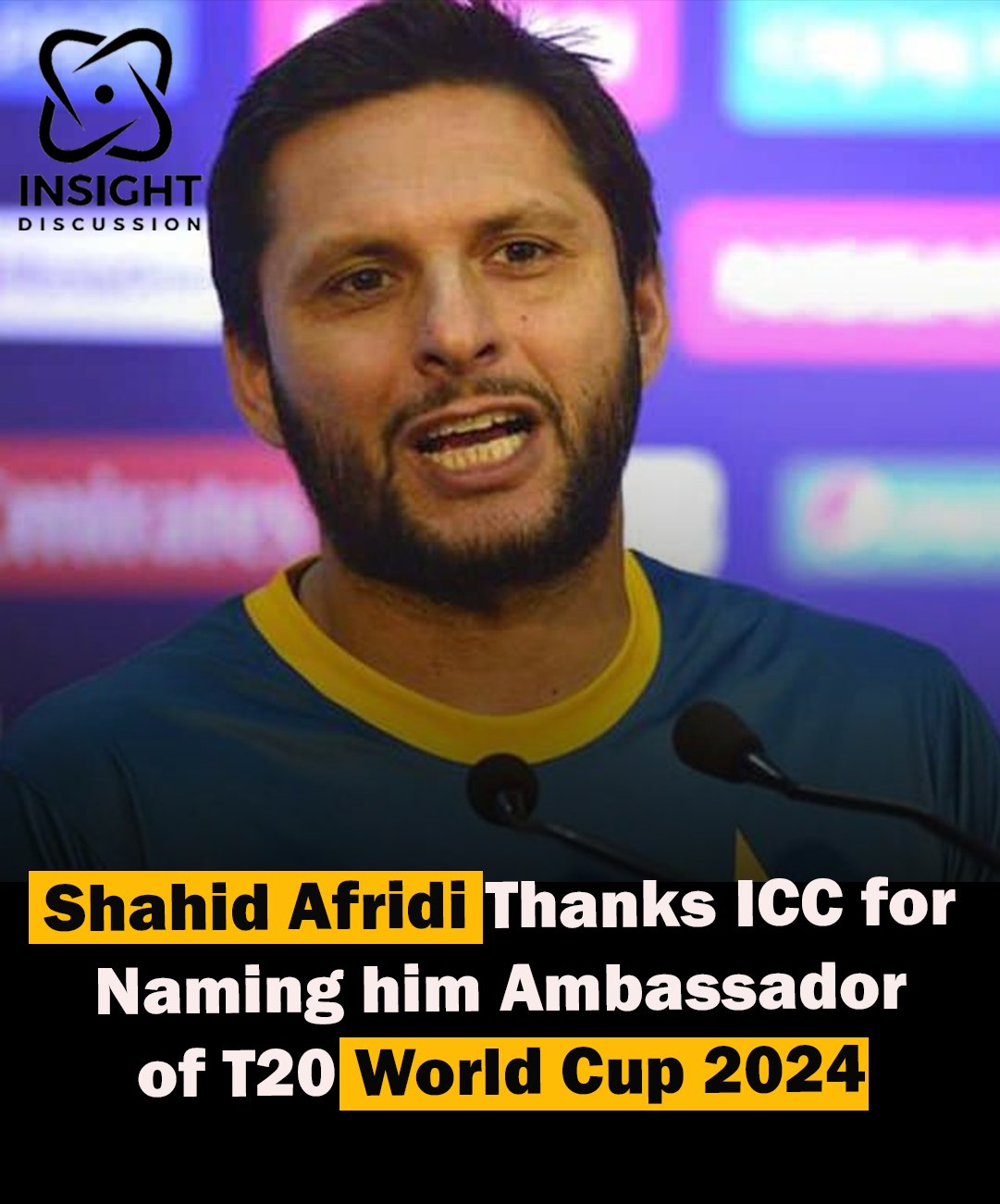 Shahid Afridi Appointed as Exclusive Brand Ambassador for ICC T20 World Cup 2024