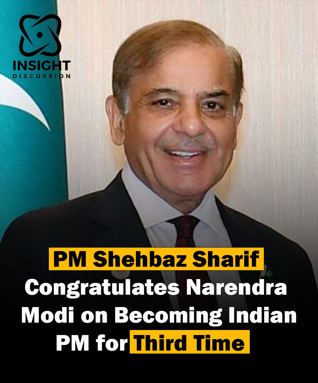 Prime Minister Shehbaz Sharif Congratulates Narendra Modi on Historic Third Term Win