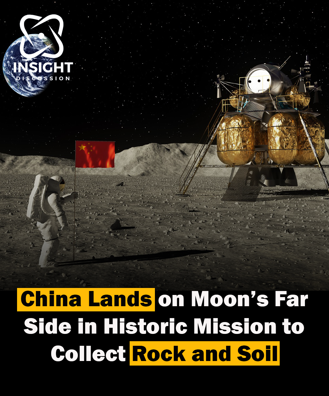 China's Chang'e-6 Mission Landing on the Far Side of the Moon