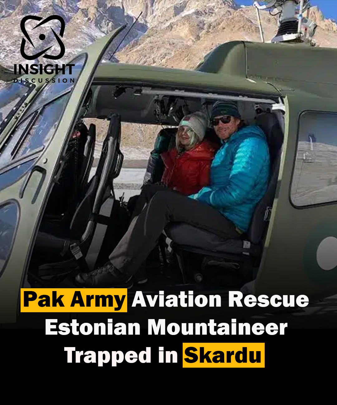 Pakistan Army Aviation Rescues Injured Estonian Mountaineer in Skardu