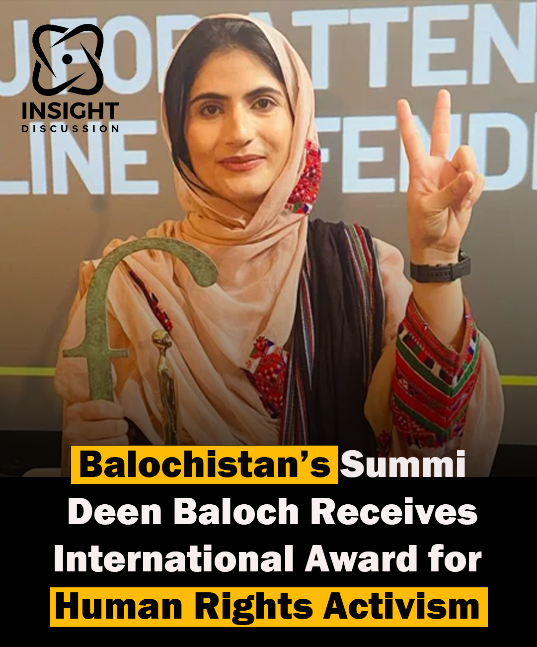 Pakistani Activist Sammi Deen Baloch Receives 2024 Front Line Defenders Award for Human Rights Advocacy