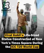 Life-Size Gold Statue of Virat Kohli Unveiled at Times Square, Captivating Cricket Fans Globally