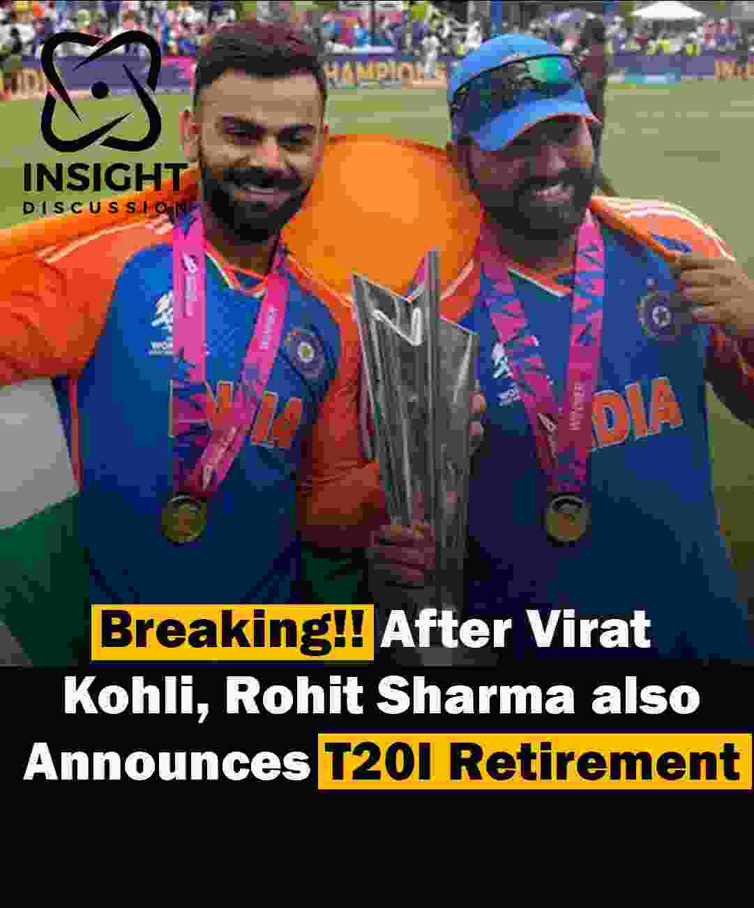 Breaking!! Rohit Sharma Follows Virat Kohli in Announcing T20I Retirement